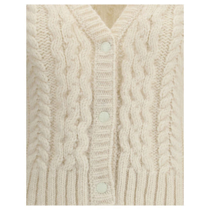 Moncler Cream Alpaca Vicugna Pacos Cardigan