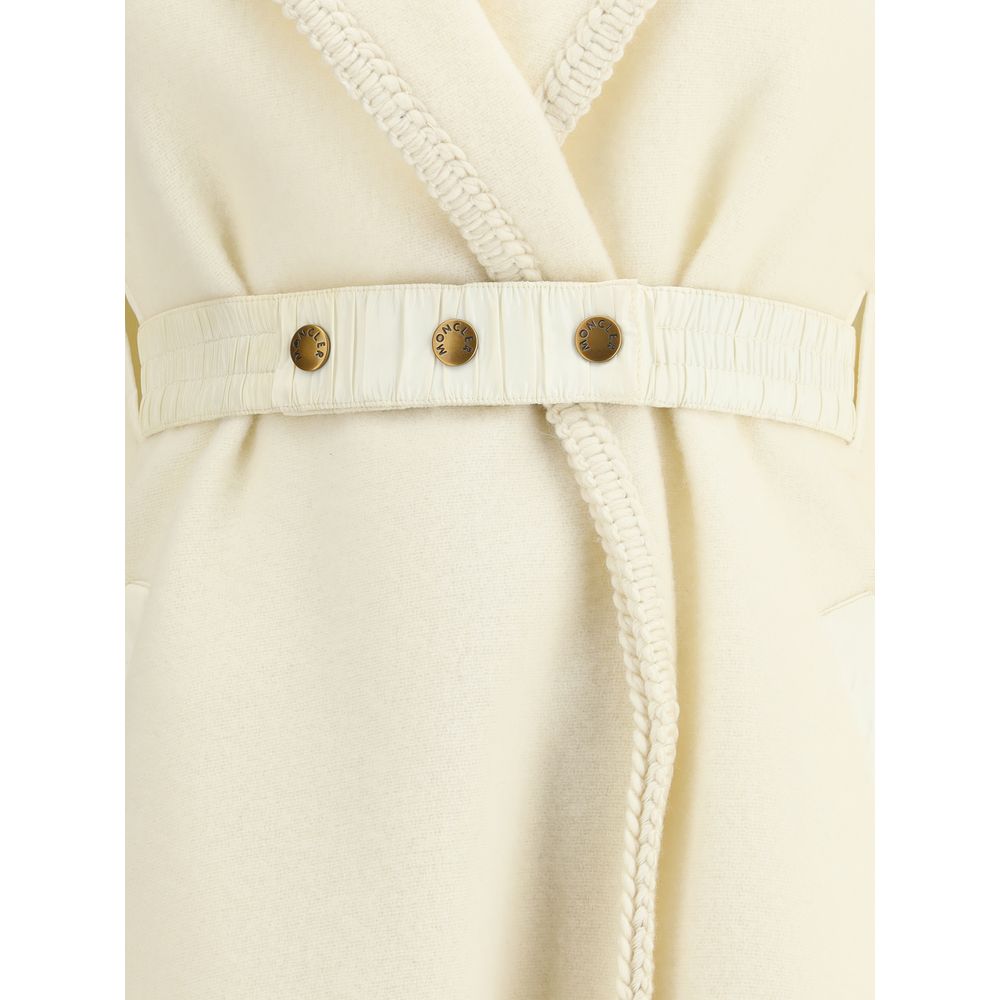 Moncler Cream Fleece Wool Coat