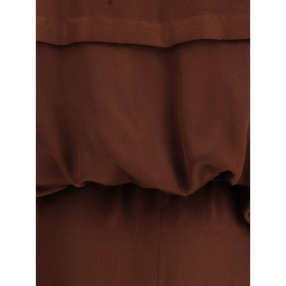 Petar Petrov Bordeaux Silk Casual Dress