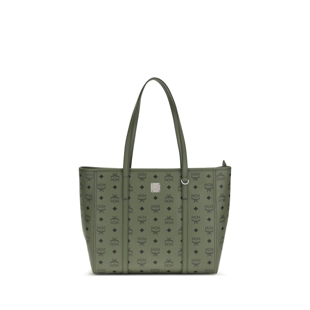 MCM Green Fabric Shoulder Bag