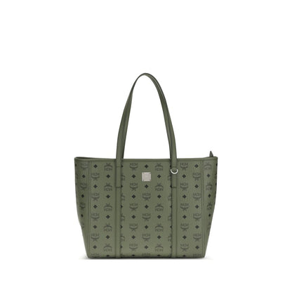 MCM Green Fabric Shoulder Bag