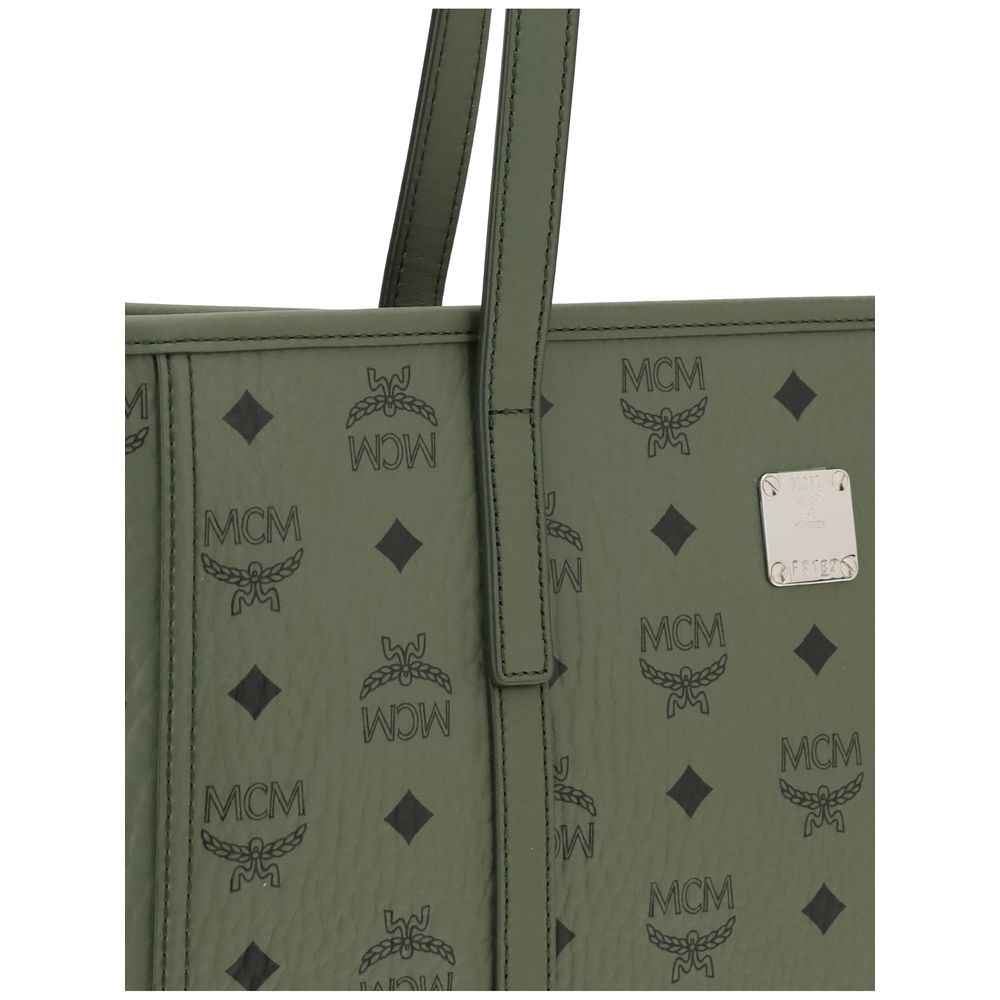 MCM Green Fabric Shoulder Bag