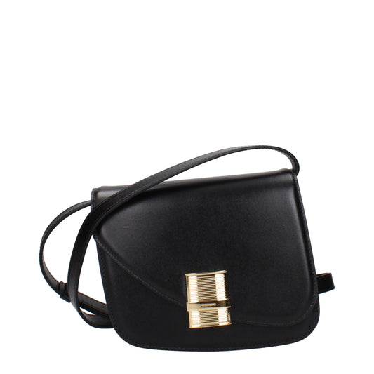 Salvatore Ferragamo Black Leather Crossbody Bag