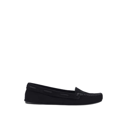 The Row Black Calfskin Moccassin