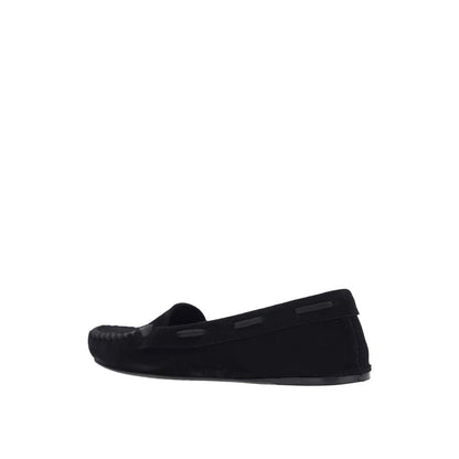 The Row Black Calfskin Moccassin