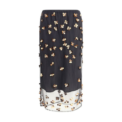 Forte_Forte Black Polyamide Midi Skirt