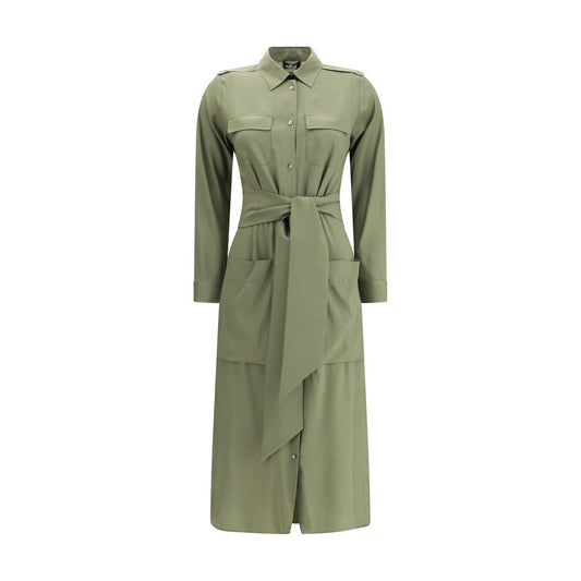Ella Green Silk Casual Dress