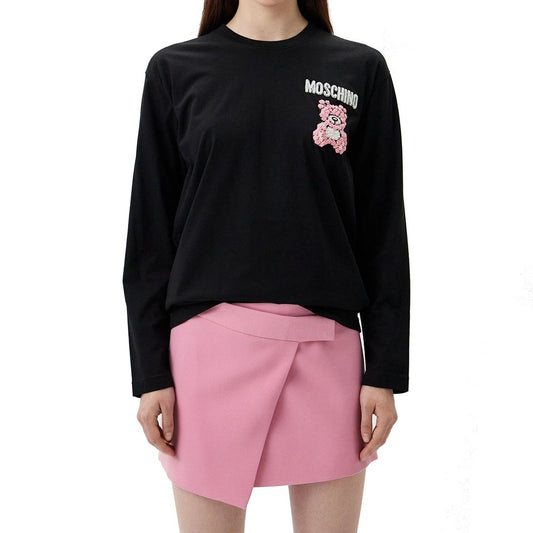 Moschino Couture Black Cotton Long Sleeve T-Shirt