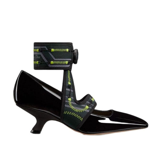 Dior Black Calfskin Mid Heel Pumps