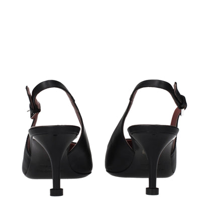 Premiata Black Leather Platform Pumps