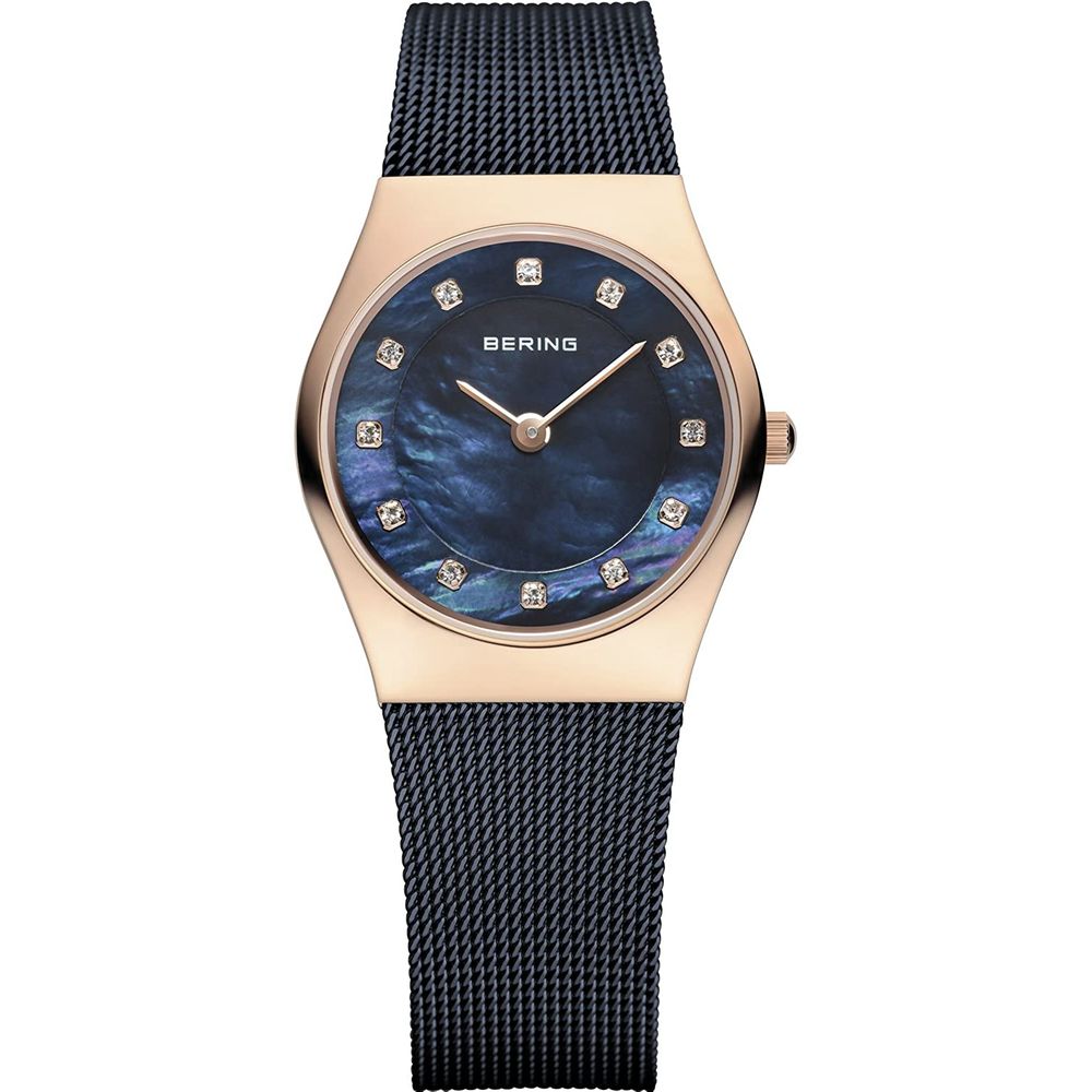 BERING Navy Blue Stainless Steel Dress Watch