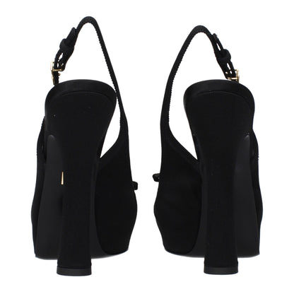 Dolce & Gabbana Black Satin High Heel Pumps