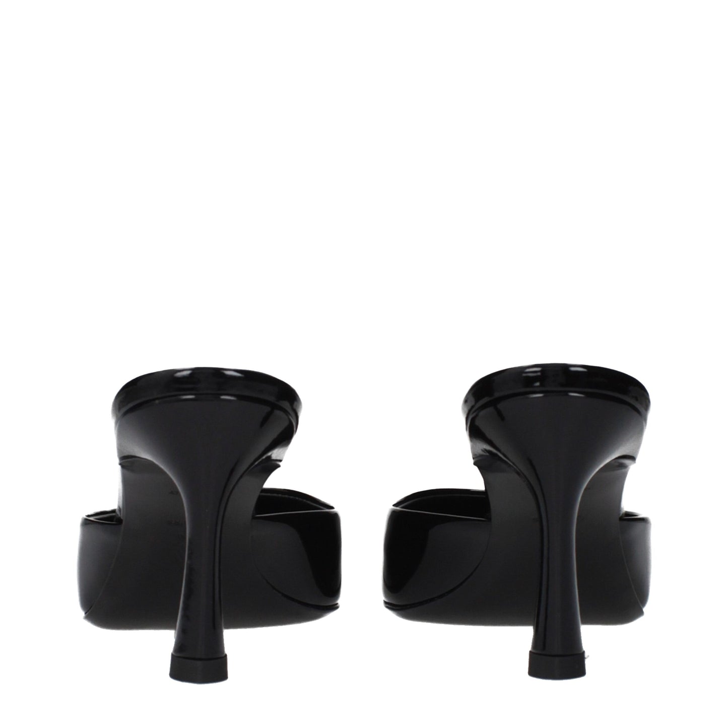 The Attico Black Leather Flat Sandals