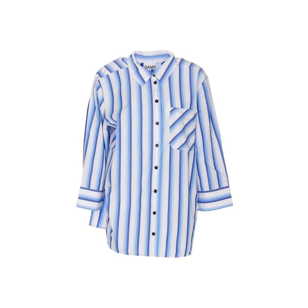 Ganni Blue Cotton Pattern Shirt