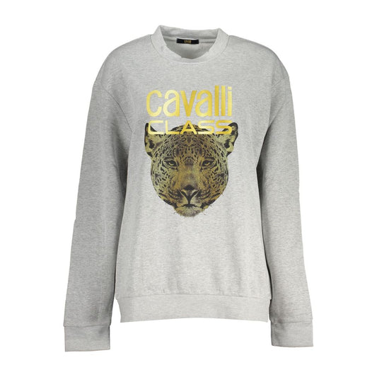 Cavalli Class Grigio Polyester Women Sweatshirt