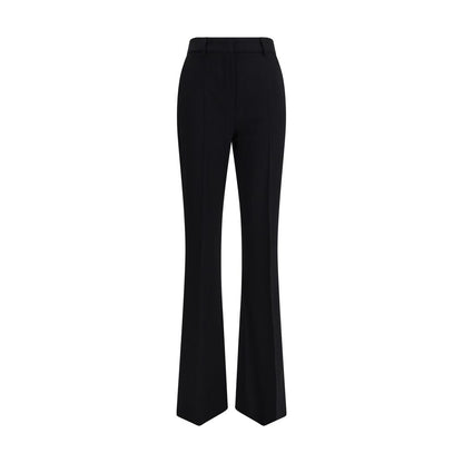 Max Mara Black Fleece Wool Flared Pants