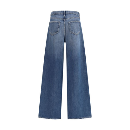 L'Agence Light Blue Cotton Relaxed Fit Jeans