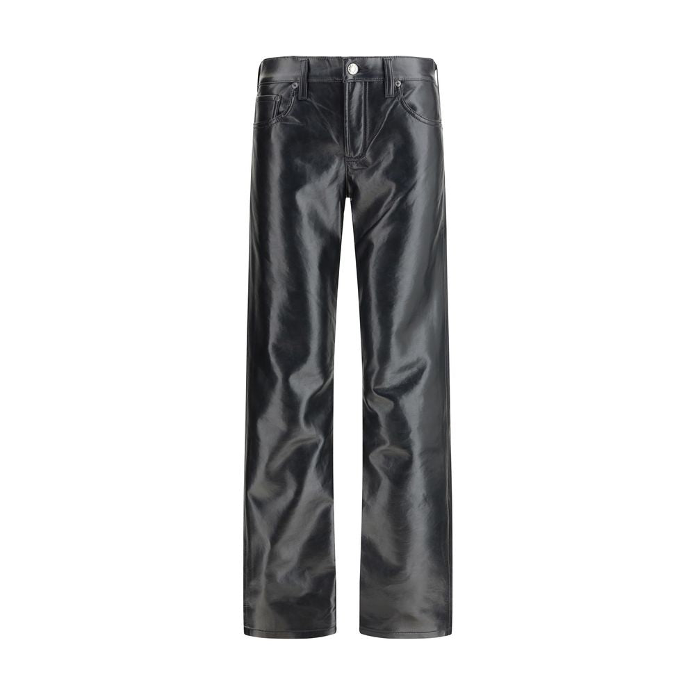 Pantaloni in pelle nera Agolde