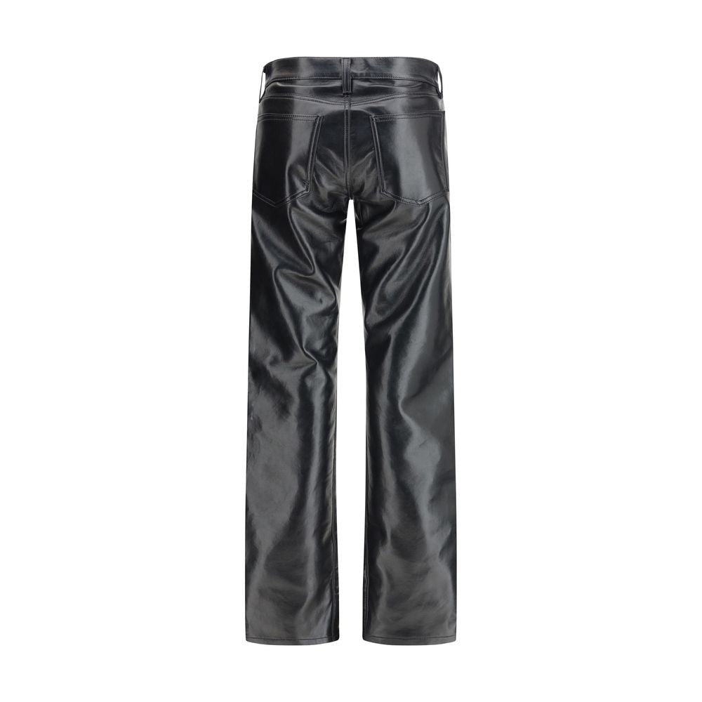 Pantaloni in pelle nera Agolde