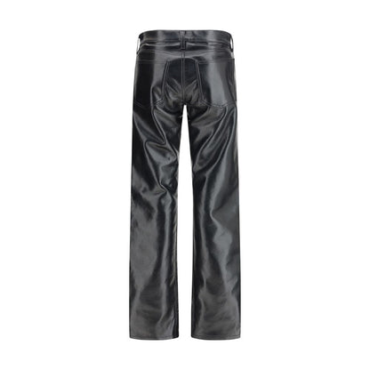 Pantaloni in pelle nera Agolde