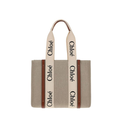 Chloé Beige Linen Shoulder Bag