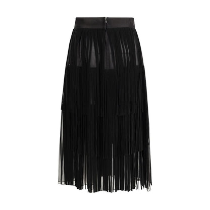 Dolce & Gabbana Black Silk Long Skirt