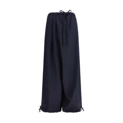 Marni Blue Fleece Wool Casual Pants