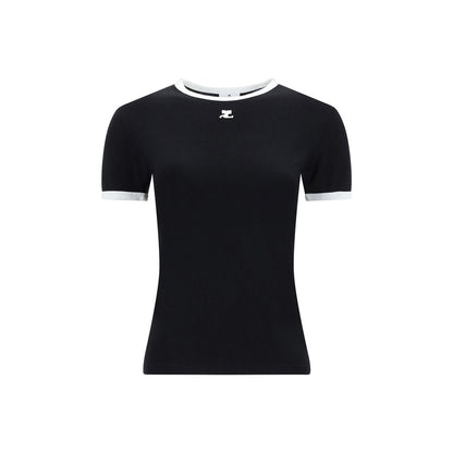 Courrèges Black Cotton T-Shirt