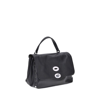 Zanellato Black Calf Leather Bos Taurus Shoulder Bag