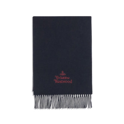 Vivienne Westwood Blue Wool Scarf