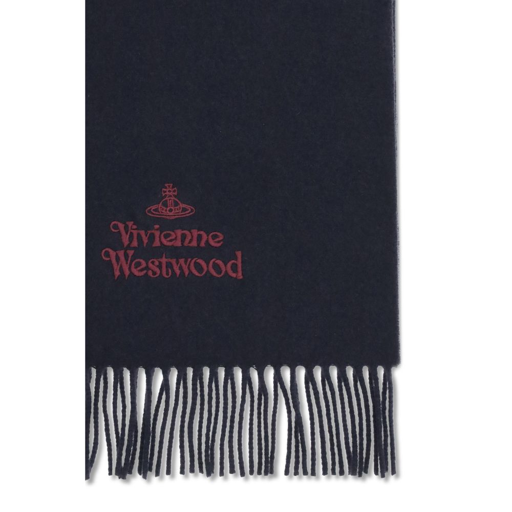 Vivienne Westwood Blue Wool Scarf