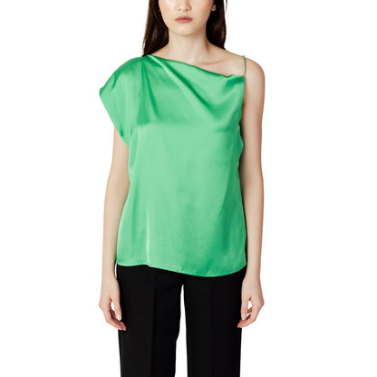 Hanny Deep Green Polyester Tank Tops