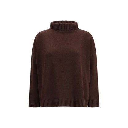 Max Mara Brown Fleece Wool Turtleneck