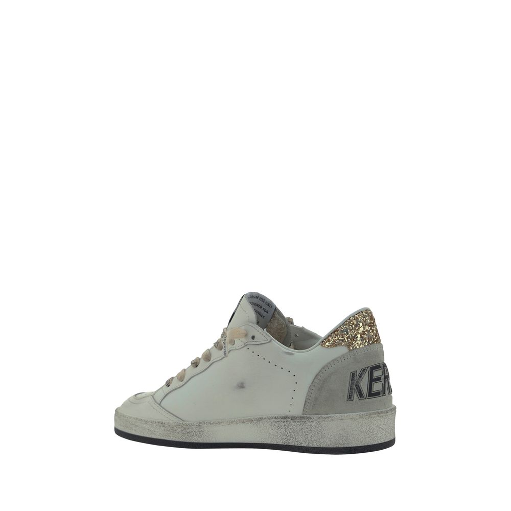 Golden Goose White Goatskin Low Top Sneakers