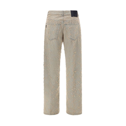 Haikure Light Blue Cotton Straight-Leg Jeans