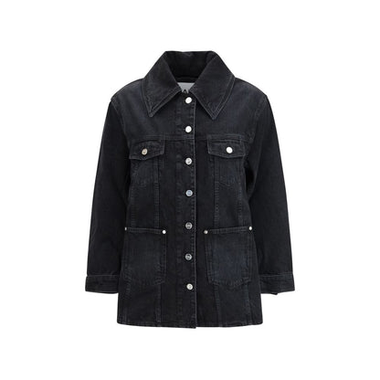 Ganni Black Cotton Denim Jacket