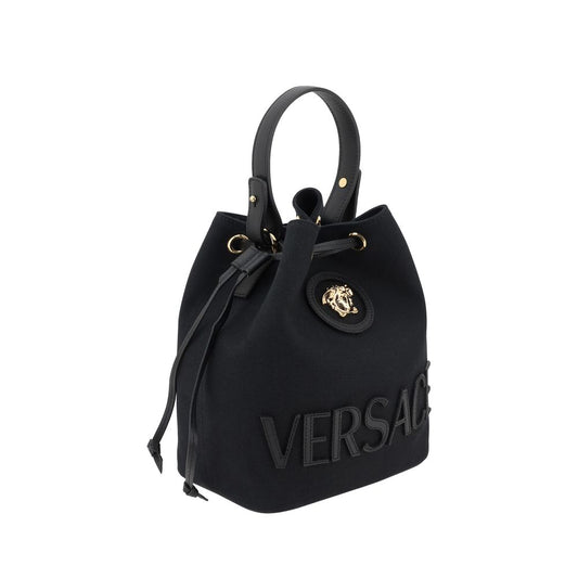 Versace Black Fabric Backet Bag