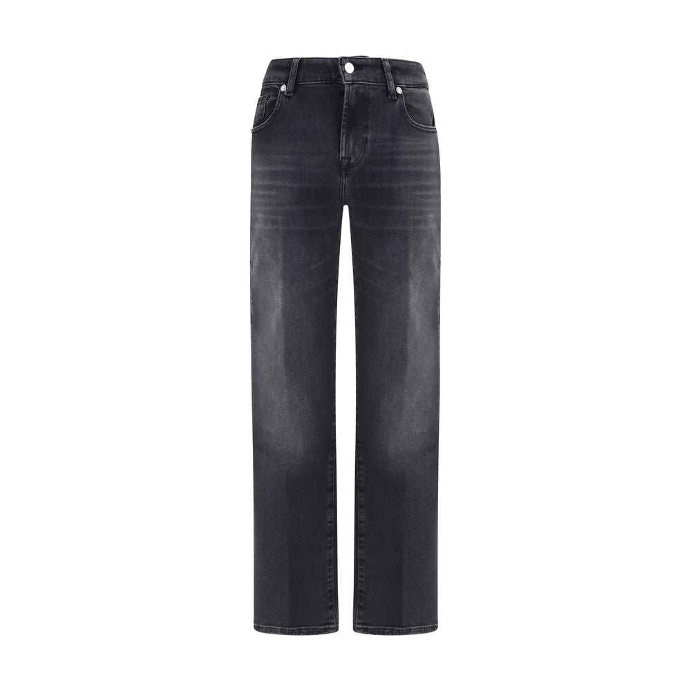 Jeans dritti in cotone nero 7FOR
