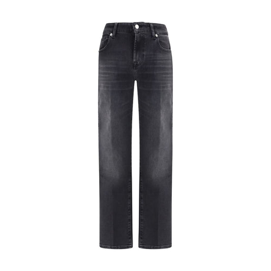 Jeans dritti in cotone nero 7FOR