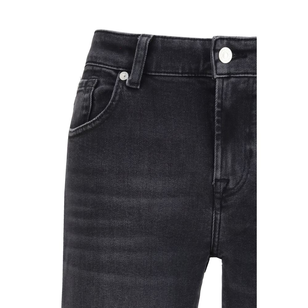 Jeans dritti in cotone nero 7FOR