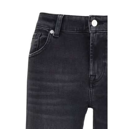 Jeans dritti in cotone nero 7FOR