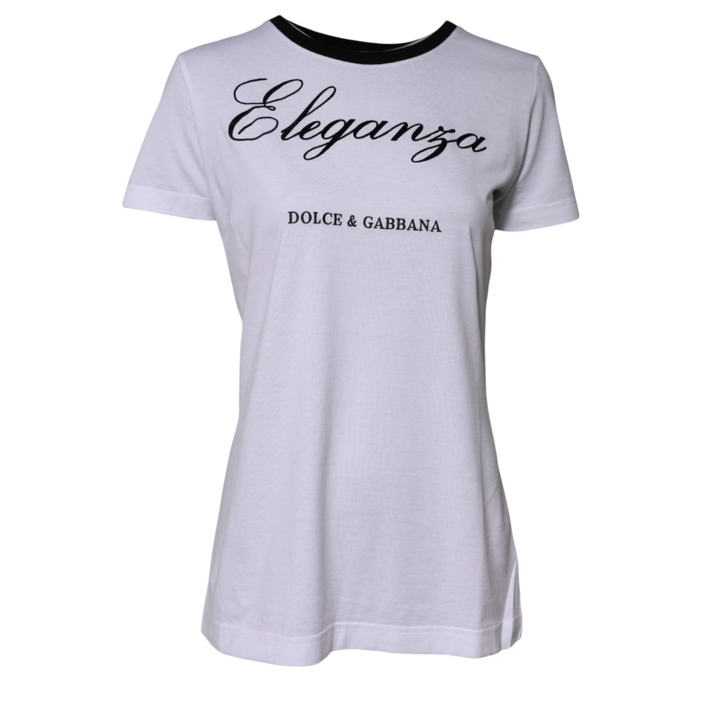 T-shirt girocollo in cotone Dolce &amp; Gabbana White Eleganza