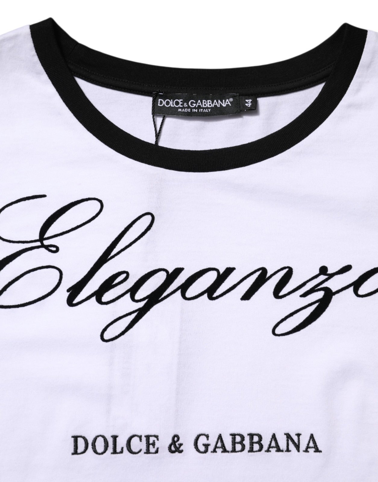 T-shirt girocollo in cotone Dolce &amp; Gabbana White Eleganza
