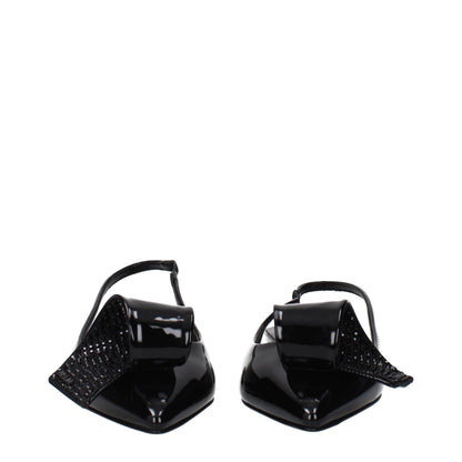 Prada Black Leather Flat Sandals
